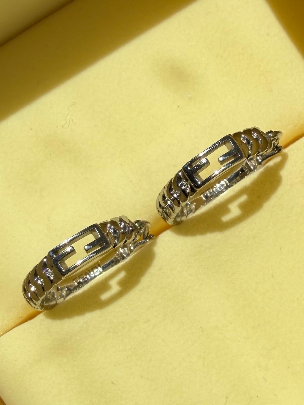 Fendi Silver Hoop Earrings - Women Jewelry